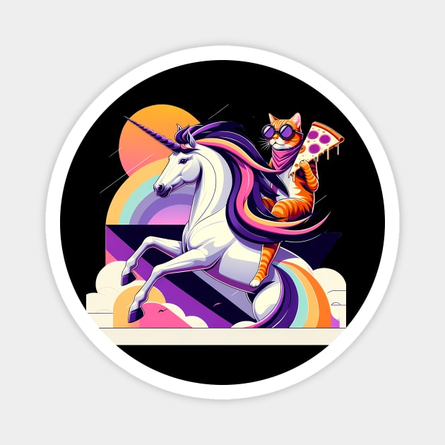 Pizza Unicorn Cat Lover, Love Eating Pizza Magnet by logiamerch